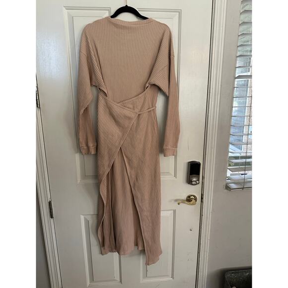 Baserange Women's Gravel Beige Shaw Kaftan Maxi Dress Size Medium Lagenlook - Picture 11 of 12